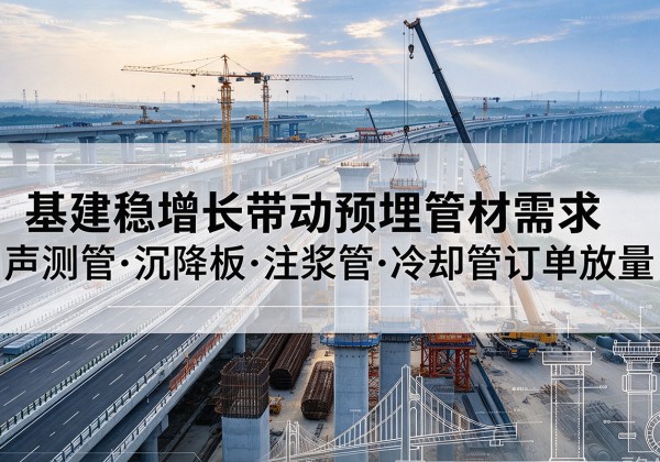 电白基建稳增长带动预埋监测管材需求，声测管、沉降板、注浆管订单持续放量